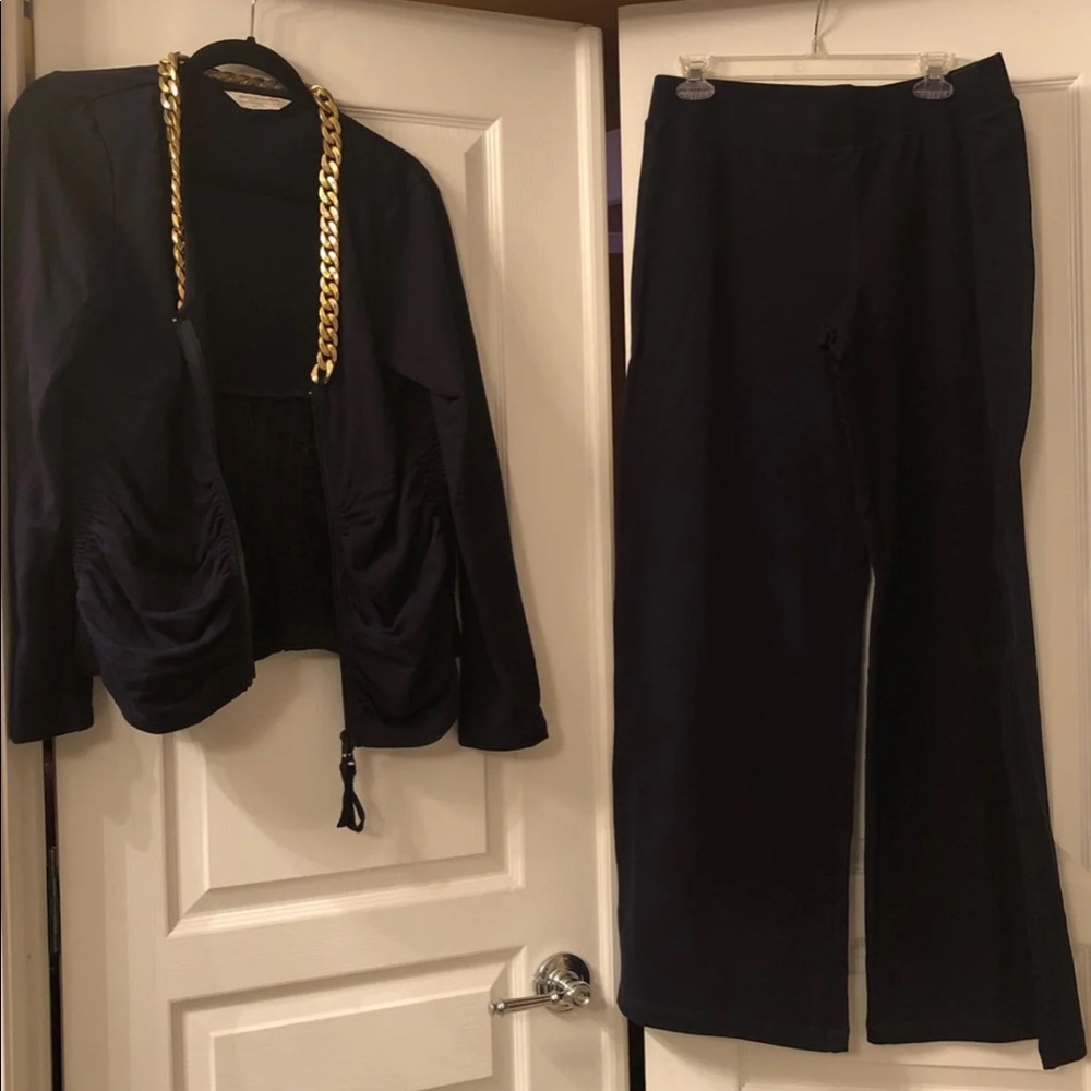 Brand new navy jacket and matching pants outfit